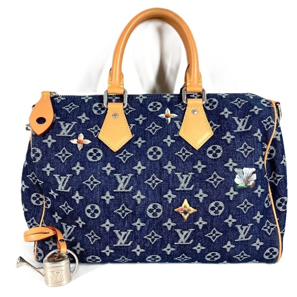 LOUIS VUITTON M27556 Monogram Flower Denim Speedy Bandoulière 30 Bag Mini Bos...